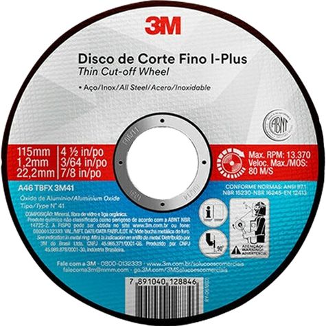 DISCO-CORTE-115-X-1.0-X-22-INOX-FINO-PLUS-3M