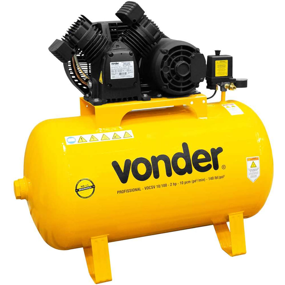 Compressor De Ar VDCSV 10/100 Monofásico Bivolt Vonder