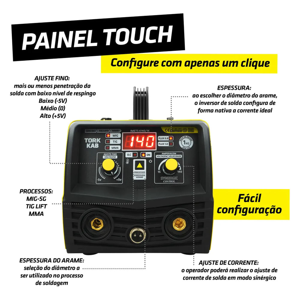Jogo Inversora De Solda Combo Kab 140 CIMETS-6140-BV Tork - Cosama