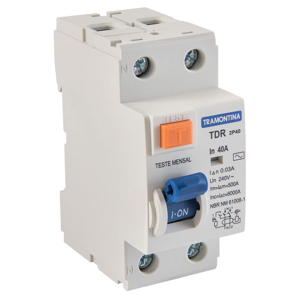 Disjuntor Interruptor 2P 40A 6kA 30mA TDR-40 58014/071 Tramontina