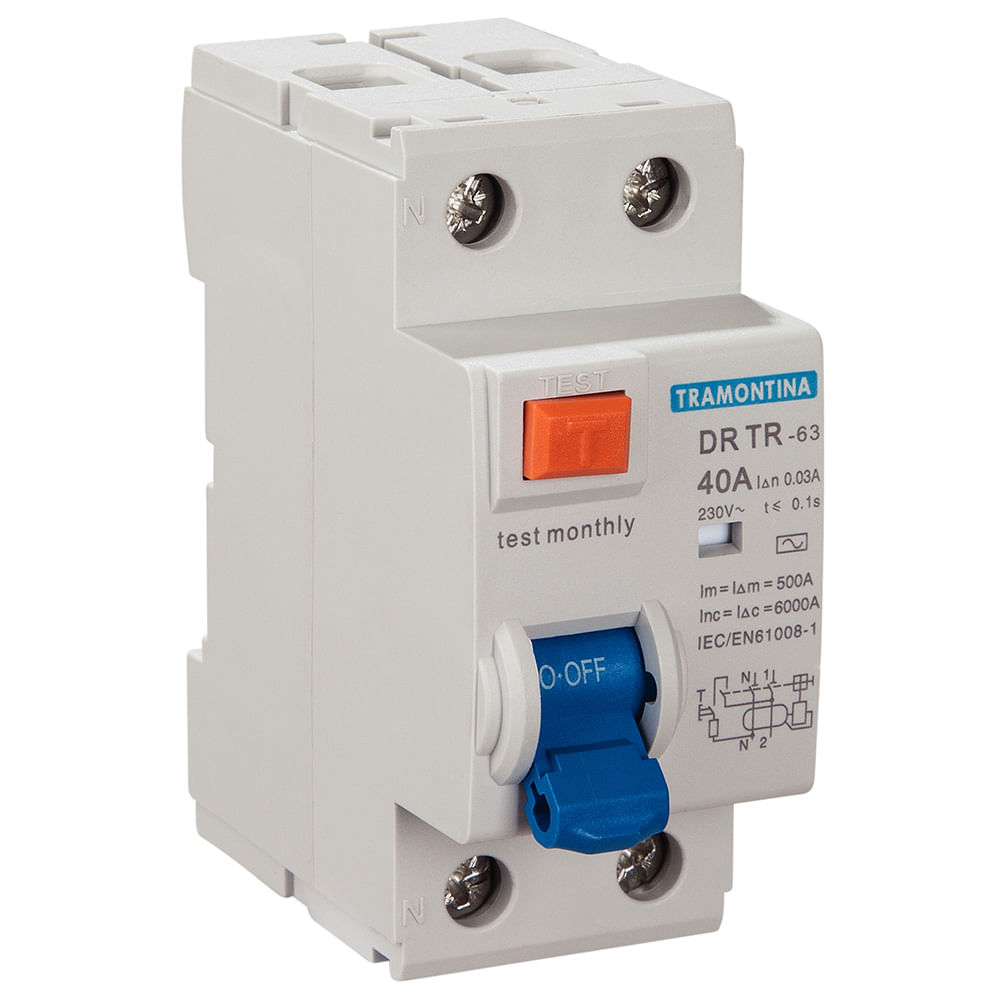 Disjuntor Interruptor DR 2P 63A 6kA 30mA TR63 58014/062 Tramontina