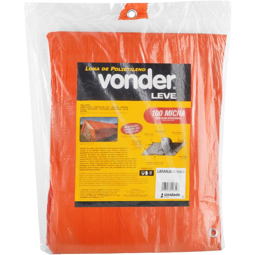 Encontraproduto.com.br - Lona polietileno 7x5m laranja 150 micras média - Vonder